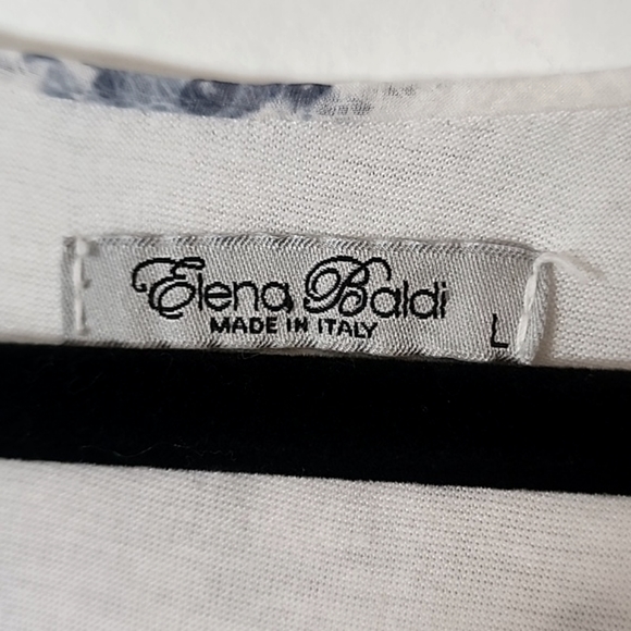 #2-Blouse,Top, 100%Silk ,Tunic L.blue,lace flower made in Italy - Picture 3 of 7